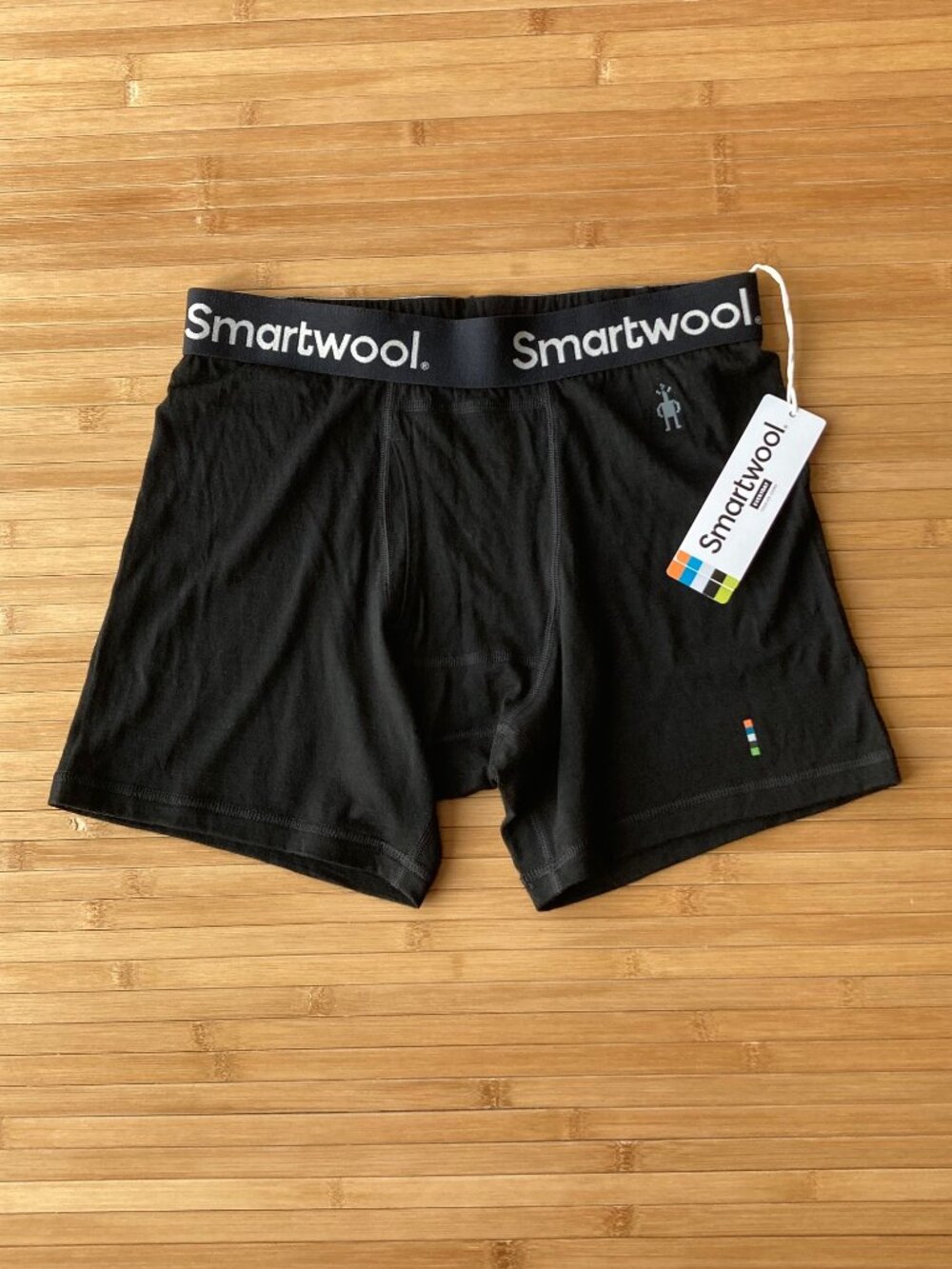 Smartwool Everyday Boxer Brief Merino Wool Functional Fly Mens Small S Black NWT